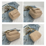 Lamb Wool Chain Crossbody Messenger Bag for Travel Shopping
