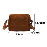 Women Vintage Lamb Wool Shoulder Bag Chain Crossbody Messenger Bag