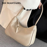 Shoulder Bags for Women Solid PU Leather Lock Handbags Small Purse