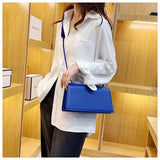 Braided Strap Crossbody Shoulder Bag PU Leather Flap Handbag