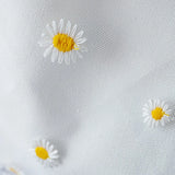 Canvas Shoulder Bag with Daisy Embroidery