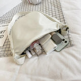 Canvas Shoulder Chest Bag Purse Soft Leather Handbag