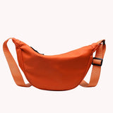 Canvas Shoulder Chest Bag Purse Soft Leather Handbag