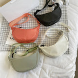 Canvas Shoulder Chest Bag Purse Soft Leather Handbag