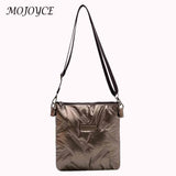 Quilted Cotton Padded Crossbody Handbag Solid Hand Bags Women Zipper Travel Lady