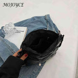 Quilted Cotton Padded Crossbody Handbag Solid Hand Bags Women Zipper Travel Lady