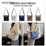 Quilted Cotton Padded Crossbody Handbag Solid Hand Bags Women Zipper Travel Lady