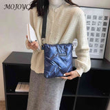 Quilted Cotton Padded Crossbody Handbag Solid Hand Bags Women Zipper Travel Lady
