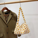 Retro Plush Shoulder Handbag for Women