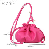 Leather Women Shoulder Crossbody Bag Drawstring Mini Purse Hand Bag