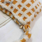 Soft Plush Zipper Shoulder Tote for Women