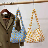 Soft Plush Zipper Shoulder Tote for Women