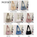 Soft Plush Zipper Shoulder Tote for Women