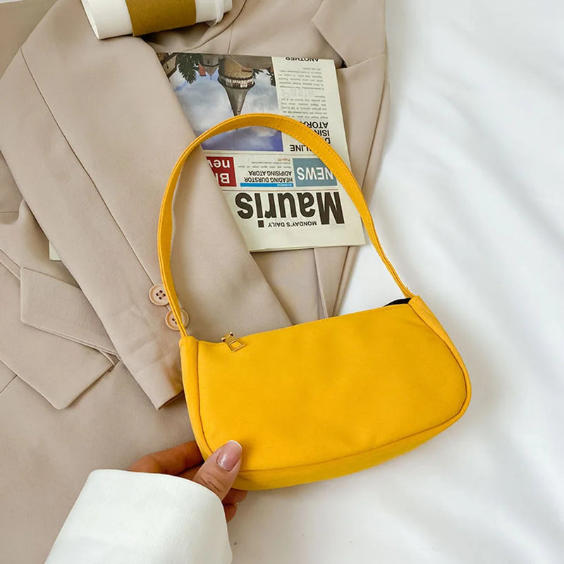 Small Nylon Shoulder Underarm Tote Bag