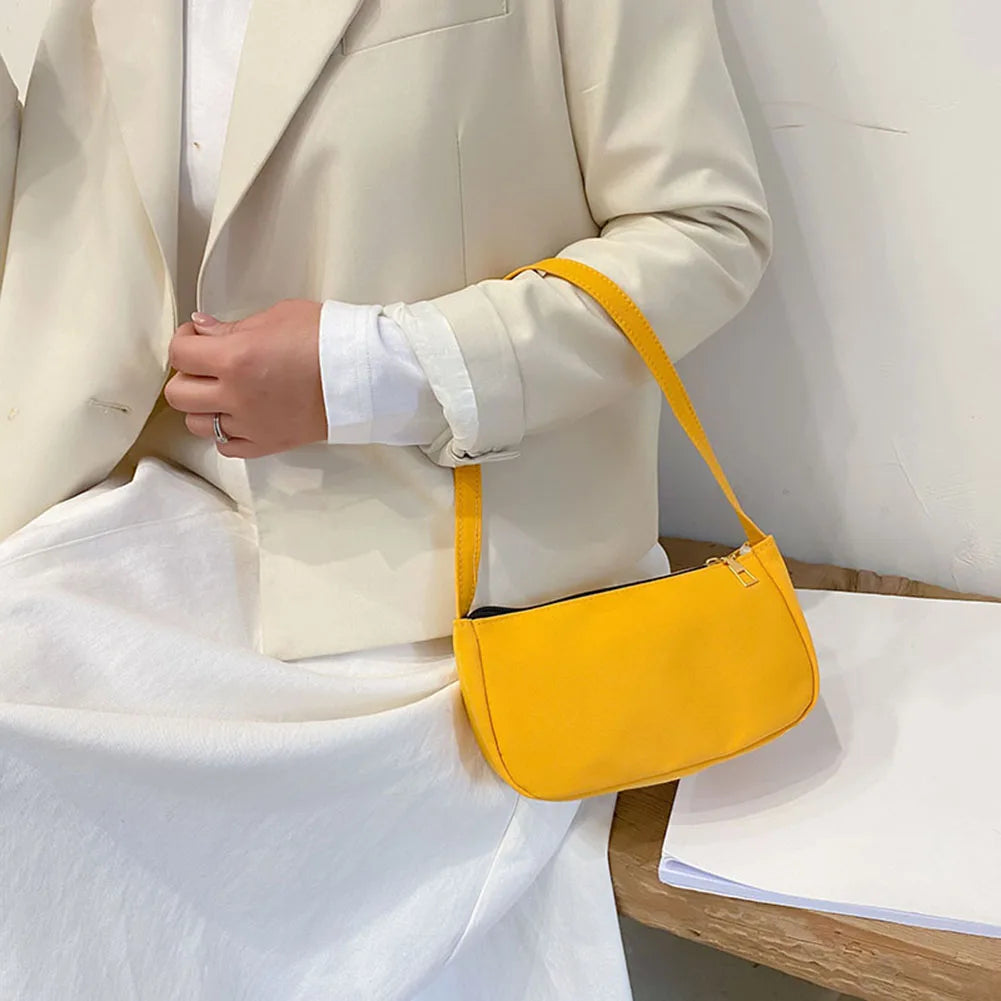 Small Nylon Shoulder Underarm Tote Bag