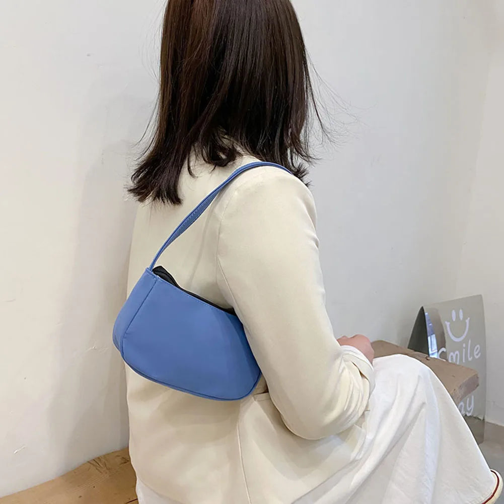 Small Nylon Tote Bag Underarm Purse Autumn Clutch