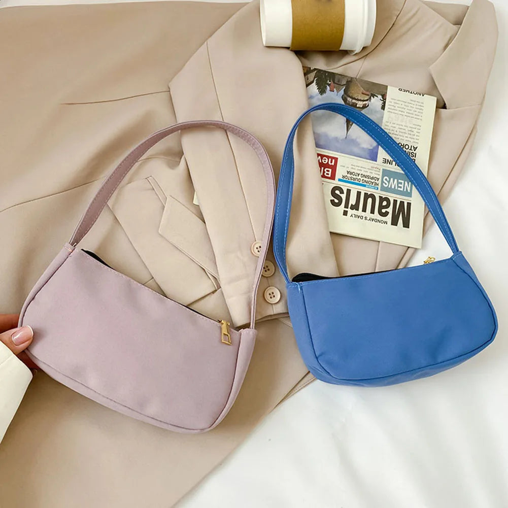 Small Nylon Tote Bag Underarm Purse Autumn Clutch