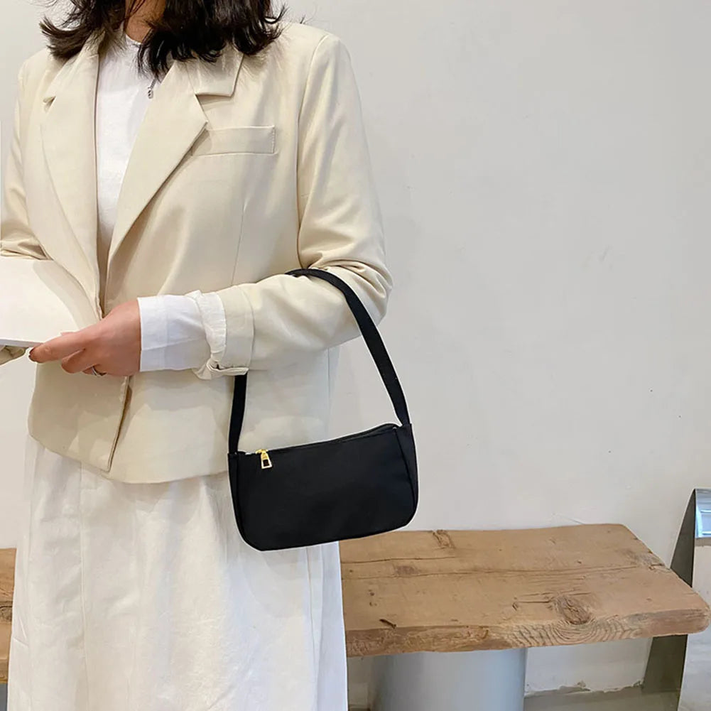 Small Nylon Tote Bag Underarm Purse Autumn Clutch
