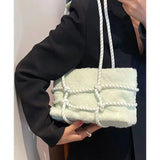 Silk Shoulder Armpit Bag Winter Female Purse Handbags Women Tote Bag