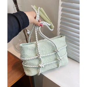 Silk Shoulder Armpit Bag Winter Female Purse Handbags Women Tote Bag