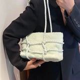 Silk Shoulder Armpit Bag Winter Female Purse Handbags Women Tote Bag