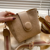 Women's Pu Leather Bucket Bag Lady Shoulder Crossbody Purse