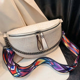 Women's PU Leather Fanny Pack with Chain Strap