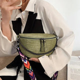 Women's PU Leather Fanny Pack with Chain Strap