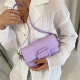 Flap Shoulder Bags For Women PU Leather Underarm Bags Candy Armpit Bag
