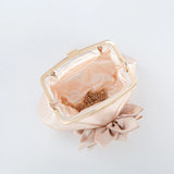 Satin Flower Decor Evening Bag for Women Bridal Clutch