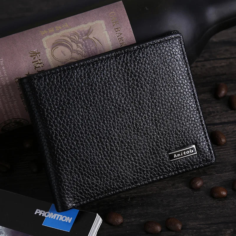 Men's Crocodile Leather Wallet Short Paragraph Cow Leather Business Wallet