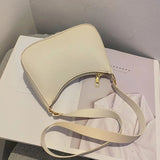 PU Leather Shoulder Bag Women Casual Zipper Underarm Bag