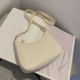 PU Leather Shoulder Bag Women Casual Zipper Underarm Bag