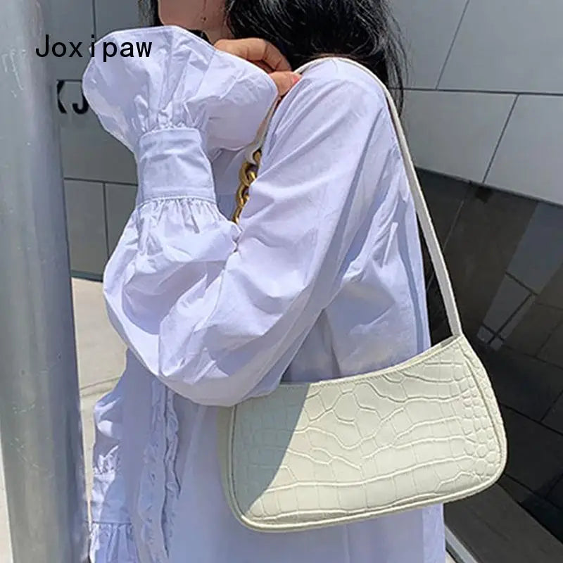 Shoulder Bag Women Vintage Chain Handbag Casual Underarm Bag
