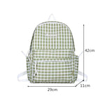 Plaid Backpack Fresh Laptop Bookbag College Schoolbag
