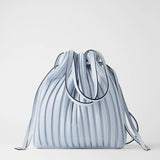 Pleated Bucket Bag Women's Casual Drawstring Crossbody Bag
