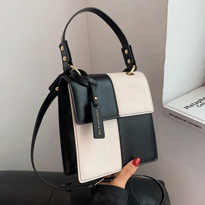 Panelled Crossbody Bag Ladies Flap Messenger Bag Female Handbag
