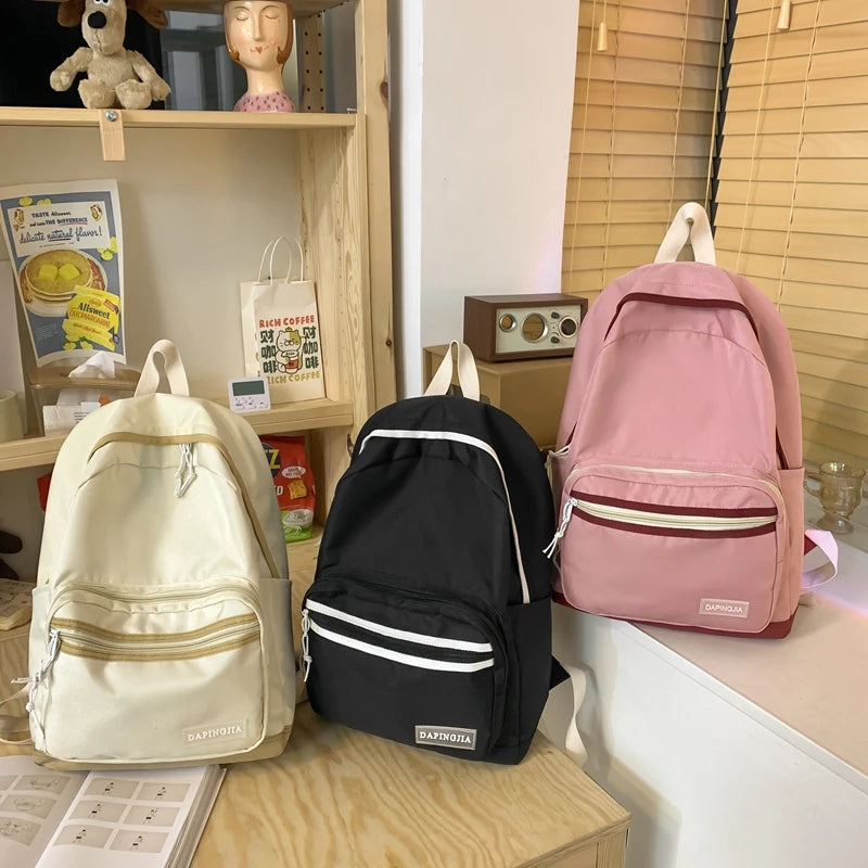 Solid Women Backpack Waterproof Oxford Large Capacity Shoulder Bags