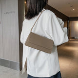 Solid Women Shoulder Bags Totes PU Leather Flap Small Top-Handle Bags Female