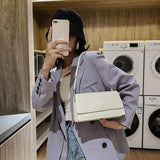 Solid Women Shoulder Bags Totes PU Leather Flap Small Top-Handle Bags Female