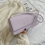 Solid Women Shoulder Bags Totes PU Leather Flap Small Top-Handle Bags Female