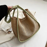 Lightweight Woven Beach Tote Bag Straw Shoulder Purse