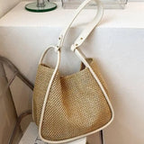 Lightweight Woven Beach Tote Bag Straw Shoulder Purse