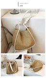 Woven Straw Beach Tote Bag Lightweight Summer Shoulder Purse