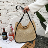 Lightweight Woven Beach Tote Bag Straw Shoulder Purse