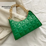 Plaid Leather Armpit Handbag Women Shoulder Bag