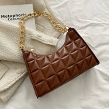 Plaid PU Leather Armpit Handbag Shoulder Bag for Women