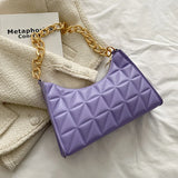 Plaid Leather Armpit Handbag Women Shoulder Bag
