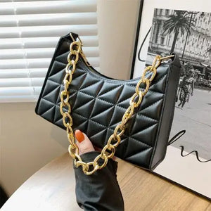 Plaid PU Leather Underarm Shoulder Bag for Women Tote Bag Bolso Mujer