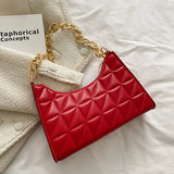 Plaid PU Leather Underarm Shoulder Bag for Women Tote Bag Bolso Mujer